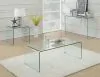 CoasterEssence 705327 Ripley - Squared Tempered Bent Glass Side End Table - Clear