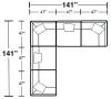 Jackson Furniture Industries 4445/31/59-11 Posh - 5 Piece Modular Sectional With 2 Armless, 3 Corners - Porcelain