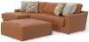 Jackson Furniture Industries 5045/73/75/28-26 Jackson Furniture Industries 5045/73/75/28-26 Minori - Italian Leather 2 Piece Sofa / Chaise With LSF Chaise And Cocktail Ottoman - Whiskey