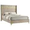 Coaster Fine Furniture 224731QB1 Lucia - Queen Headboard, Headboard Wings, Footboard & Slats, Box 1 of 2 - Beige