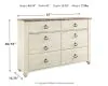 Ashley Furniture B267-31 Willowton - Six Drawer Dresser - Brown / Beige / White
