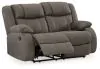 Ashley Furniture 6880486 First Base - Reclining Loveseat - Gunmetal