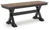 Ashley Furniture D634-00 Wildenauer - Large Dining Room Bench - Brown / Black