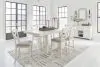 Ashley Furniture D642/32/124(3)/60 Ashley Furniture D642/32/124(3)/60 Robbinsdale - 8 Pc. - Rectangular Counter Height Dining Extension Table, 6 Barstools, Server - Antique White