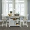 Liberty Furniture 62WH-CD-5GTS Liberty Furniture 62WH-CD-5GTS Lindsey Farm - 5 Piece Gathering Table Set - Weathered White & Sandstone