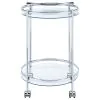 CoasterEveryday 181367 Chrissy - Round Glass Shelf Metal Bar Cart - Chrome