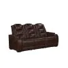 New Classic U5483-30P2-BRN Chester - Reclining Sofa With Power Headrest & Footrest - Brown