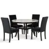 New Classic 41-400-BKD4C Celeste - Round Dining Table & 4 Chairs - Black