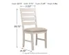 Ashley Furniture D394-01 Skempton - Dining UPH Side Chair (Set of 2) - White