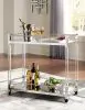Ashley Furniture A4000501 Chaseton - Bar Cart - Clear / Silver Finish