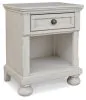 Ashley Furniture B742-91 Robbinsdale - One Drawer Night Stand - Antique White