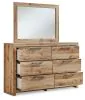 Ashley Furniture B1050/31/36/57/54S/95/60/B100-13/92(2) Ashley Furniture B1050/31/36/57/54S/95/60/B100-13/92(2) Hyanna - 9 Pc. - Dresser, Mirror, Queen Panel Bed with 4 Storage Drawers, 2 Nightstands - Tan