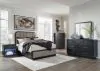 Ashley Furniture B821/31/36/57/54 Ashley Furniture B821/31/36/57/54 Rowanbeck - 4 Pc. - Dresser, Mirror, Queen Upholstered Panel Bed - Gray / Black