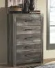 Ashley Furniture B440/31/36/46/72/97/92(2) Ashley Furniture B440/31/36/46/72/97/92(2) Wynnlow - 7 Pc. - Dresser, Mirror, Chest, King Panel Bed, 2 Nightstands - Gray