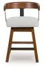 Ashley Furniture D594-224 Ralene - Upholstered Swivel Barstool (Set of 2) - Medium Brown