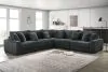 New Classic 23-5482K-5P Embrace - 5 Piece Sectional (RAF Chair & LAF Chair & 2 Armless Chairs & Wedge) - Charcoal