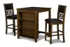 New Classic D1701-32S-BRN New Classic D1701-32S-BRN Gia - Counter Table With 2 Chairs & Storage Shelf - Brown