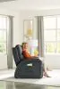 Jackson Furniture Industries 7647957-1273/58-3073/58 Reliever - Leather Power Headrest Power Lay Flat Reclining With CR3 Massage / Zero Gravity - Gunmetal