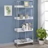 CoasterEssence 803402 Ember - 4-Shelf Bookshelf White High - Gloss And Chrome