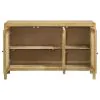 CoasterEssence 953556 Zamora - 3-Door Wood Accent Cabinet With Woven Cane - Natural
