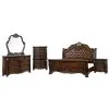 New Classic 00-2477-15C New Classic 00-2477-15C Bella Notte - 6/6 Eastern King 5 Piece Set Padded Sleigh Bed - Cherry