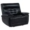 Coaster Fine Furniture 609613PP Hewitt - Leather Upholstered Dual Power Recliner Chair - Black