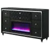 Coaster Fine Furniture 223163FB Lorient - 8-Drawer LED Bedroom Flame Box Dresser - Black