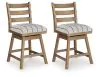 Benchcraft® D858-224 Ridgester - Upholstered Swivel Barstool (Set of 2) - Light Brown