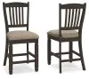 Ashley Furniture D736-124 Tyler Creek - Upholstered Barstool (Set of 2) - Black / Grayish Brown