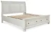Ashley Furniture B742/31/36/78/76/95 Ashley Furniture B742/31/36/78/76/95 Robbinsdale - 5 Pc. - Dresser, Mirror, California King Sleigh Bed With 2 Storage Drawers - Antique White
