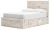 Ashley Furniture B2310B24 Ashley Furniture B2310B24 Lawroy - Full Panel Bed With Storage footboard And 2 Under Bed Storage Units - Light Natural