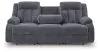Ashley Furniture PC2140599 Observation - Reclining Power Sofa With Drop Down Table - Steel