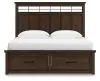 Ashley Furniture B849B4 Taffenbrook - King Panel Storage Bed - Medium Brown