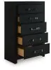 Ashley Furniture PCB1115-46 Ashley Furniture PCB1115-46 Maeling - Five Drawer Chest - Black