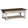 Liberty Furniture 498-OT-3PCS Liberty Furniture 498-OT-3PCS Morgan Creek - 3 Piece Table Set (1 Cocktail 2 End Tables) - Antique White / Wirebrushed Tobacco Accents