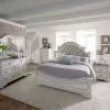 Liberty Furniture 244-BR-CKUBDMCN Liberty Furniture 244-BR-CKUBDMCN Magnolia Manor - 5 Piece Bedroom Set (California King Upholstered Bed, Dresser & Mirror, Chest, Night Stand) - White