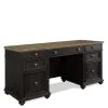 Riverside Furniture 64333 Regency - Credenza Desk - Antique Oak / Matte Black