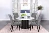 CoasterEssence 115490-S5G Sherry - 5 Piece Round Marble Top Dining Table Set - Gray