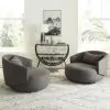 Liberty Furniture 708-ACH15-GY Liberty Furniture 708-ACH15-GY Haley - Upholstered Swivel Cuddler Chair - Charcoal