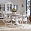 Liberty Furniture 244-DR-72PS Magnolia Manor - 7 Piece Double Pedestal Table Set (Windsor Back Side Chairs) - Antique White
