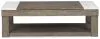Ashley Furniture T854-9 Loyaska - Lift Top Cocktail Table - Grayish Brown / White