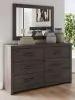 Ashley Furniture B3789/31/36/46/53/83/92(2) Ashley Furniture B3789/31/36/46/53/83/92(2) Prendonea - 7 Pc. - Dresser, Mirror, Chest, Twin Panel Bed, 2 Nightstands - Charcoal