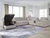 Benchcraft® 68605S79 Benchcraft® 68605S79 ModMax Luxe - 8-Piece Sectional With LAF Corner Chaise With Storage And Audio Consoles - Flint