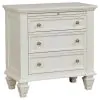 CoasterEssence 201302 Sandy Beach - 3-Drawer Nightstand - Cream White
