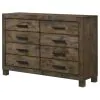 CoasterEveryday 222633 Woodmont - 8-Drawer Dresser - Rustic Golden Brown