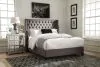 CoasterEssence 301405F Bancroft - Upholstered Full Wingback Bed - Gray