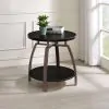 CoasterEssence 722207 Dacre - Round Engineered Wood Top Side End Table - Dark Gray
