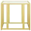 CoasterEssence 723607 Adri - Rectangular Glass Top Side End Table - Matte Brass
