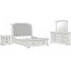 New Classic 00-493W-24N New Classic 00-493W-24N Lyndhurst - 6/0 Western King 4 Piece Bedroom Set (Bed, Dresser, Mirror, Nightstand) - White