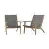New Classic G5532-72 Radius - Patio Wood And Wicker Side Chair (Set of 2) - Gray
